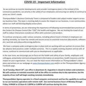 COVID-19 Update By ThompsonBaker