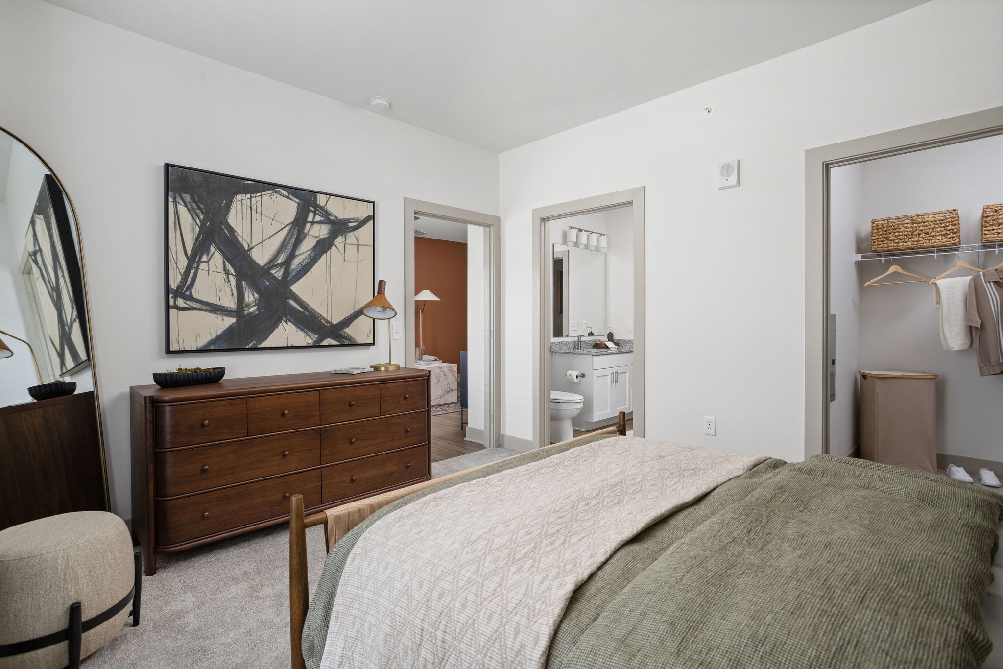Modern 3 Bedroom Apartment Bedroom Interior at BroadAcre Apartments Fishers IN